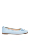 Bernardo Gwynn Leather Bow Ballerina Flats In Blue