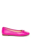 Bernardo Gwynn Leather Bow Ballerina Flats In Pink