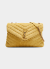 Saint Laurent Loulou Small Monogram Ysl Suede V-flap Shoulder Bag In 7314 Lt Char