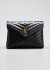 Saint Laurent Loulou Medium Calf Flap-top Shoulder Bag In Black