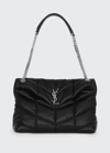 Saint Laurent Loulou Medium Ysl Flap Shoulder Bag In Noir