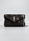 Saint Laurent Lou Puffer Small Ysl Shoulder Bag In Quilted Leather In Black