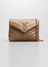 Saint Laurent Loulou Small Matelasse Calfskin Flap-top Shoulder Bag In Taupe