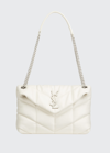 Saint Laurent Lou Lou Puffer Shoulder Bag In White