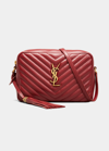 Saint Laurent Lou Medium Monogram Ysl Calf Crossbody Bag In Opyum Red