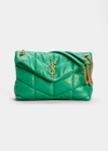 Saint Laurent Loulou Ysl Small Puffer Shoulder Bag In New Vert