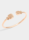 POMELLATO NUDO PRECIOUS 18K ROSE GOLD CUFF WITH WHITE TOPAZ AND BROWN DIAMONDS