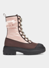 Fendi Nylon Biker Boots W/ Baguette Pocket In Pink