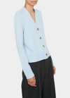 Vince Shrunken Button Cashmere Cardigan In Lt Tide
