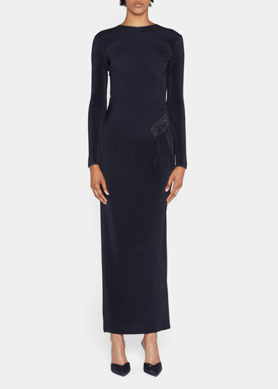 GIORGIO ARMANI JERSEY DRESS W/ BEADED HIP DETAIL