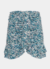 Isabel Marant Milendi Ruched Ruffle Mini Skirt In Teal