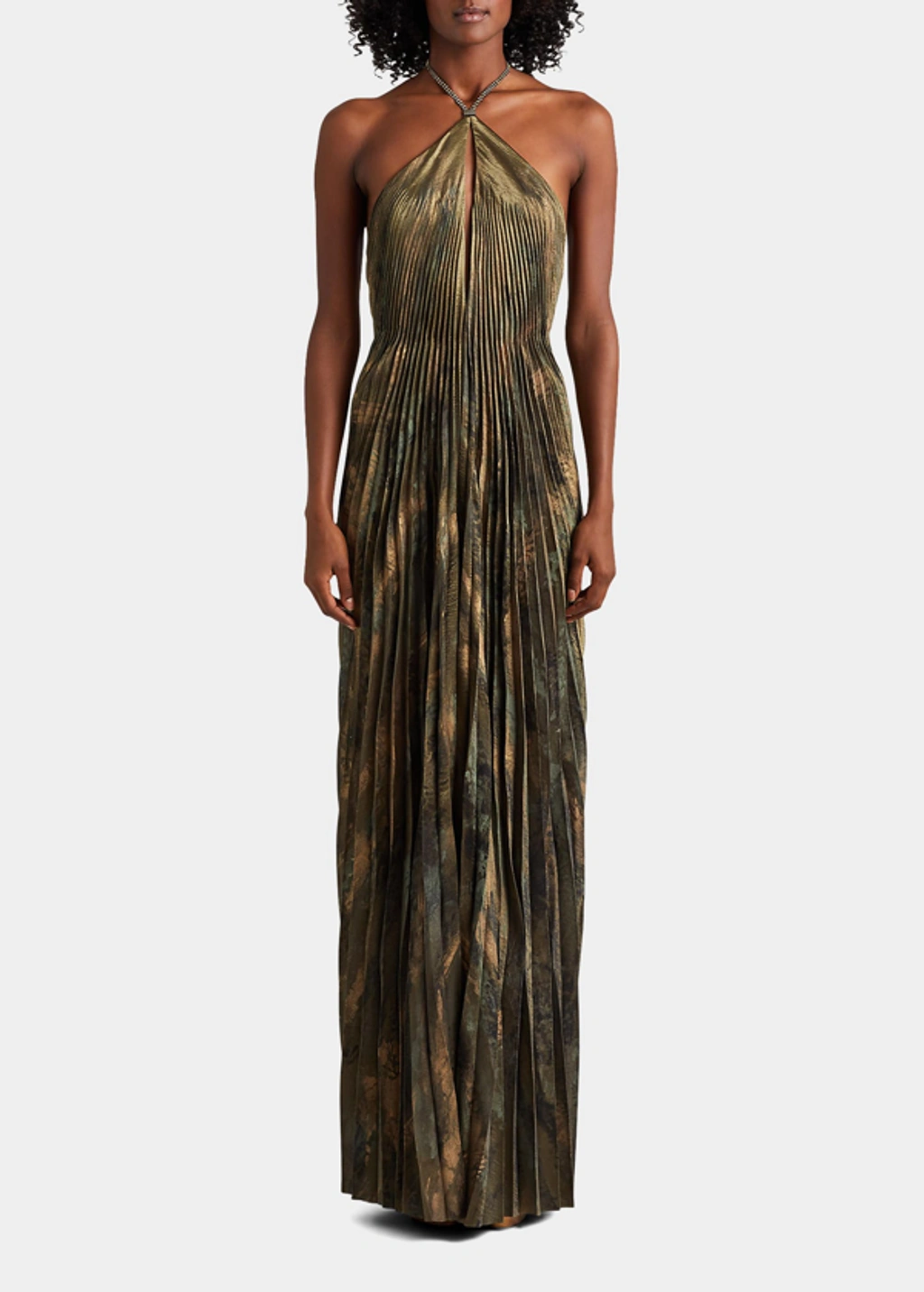 kellen pleated satin evening dress Celine Satin Pleated Dress