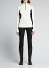 Moncler Half-zip Pullover Sweater In Black