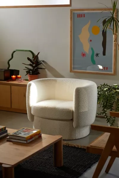 Urban Outfitters Jamie Boucle Chair In White