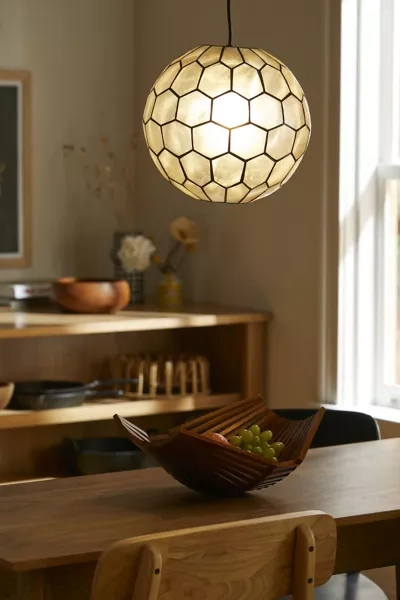 Urban Outfitters Ami Capiz Pendant Light In Gold