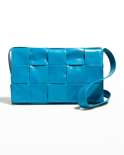 Bottega Veneta Cassette Leather Crossbody Bag In Pool