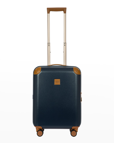 Bric's Amalfi 21 Carry On Spinner Suitcase In Blue/tan