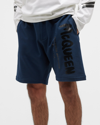 Alexander Mcqueen Men's Terry Graffiti Sweat Shorts In Blue-fuxia