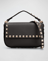 Valentino Garavani Small Leather Rockstud Top Handle Bag In Black