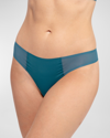 Uwila Warrior Vip Thong With Mesh In Blue Ocean Coral