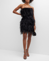 Lamarque Triana Feather Tube Minidress In Black