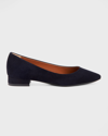 AQUATALIA PENINA SUEDE RUBBER-SOLE BALLET FLATS