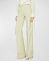 Victoria Beckham Alina Tailored Flared Trousers In Lemon