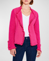 Nic + Zoe Fringe Mix Open-front Jacket In Pink