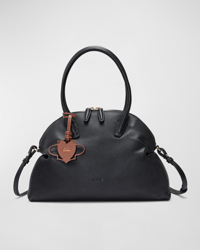 Oryany Adele Zip Leather Tote Bag In Black