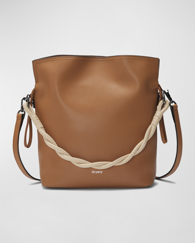 Oryany Madeleine Leather Top-handle Bucket Bag In Brown