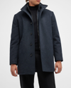 Cardinal Of Canada Mont Royal Insulated Wool & Cashmere Jacket With Bib In Navy Melange