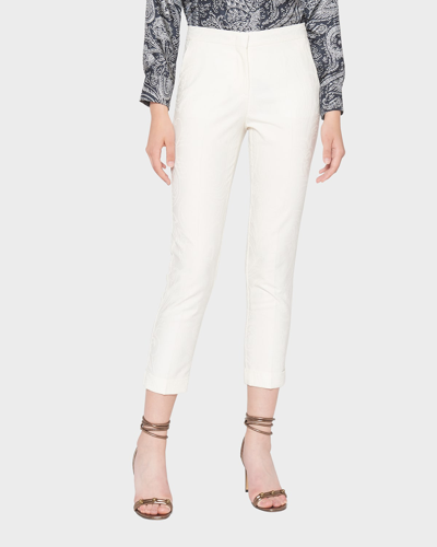 Etro Straight-leg Jacquard Paisley Pants In Wntr White