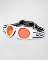 Moncler City Acetate Branded Goggles In Semi Shiny White