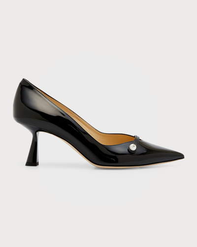 JIMMY CHOO ROSALIA PATENT PEARLY-STRAP PUMPS