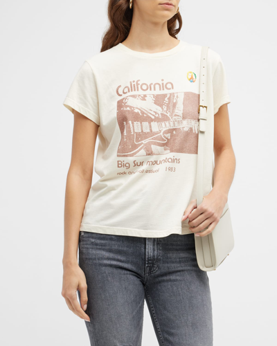 Mother The Boxy Goodie Goodie California Music Fest Tee Shirt In White