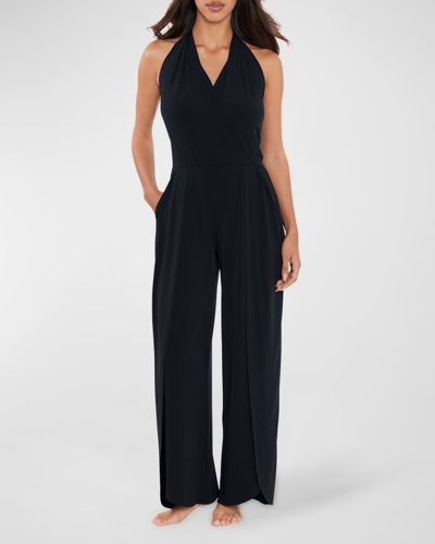 Magicsuit Halter Surplice Jumpsuit In Black