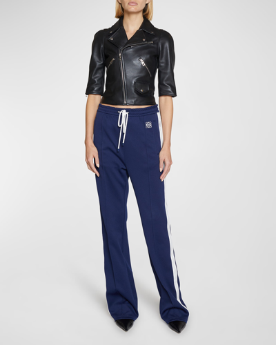 Loewe Short Biker Jacket In Black