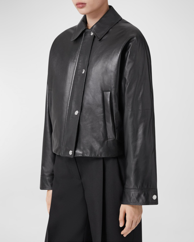 Burberry Ayton Leather Jacket In Black