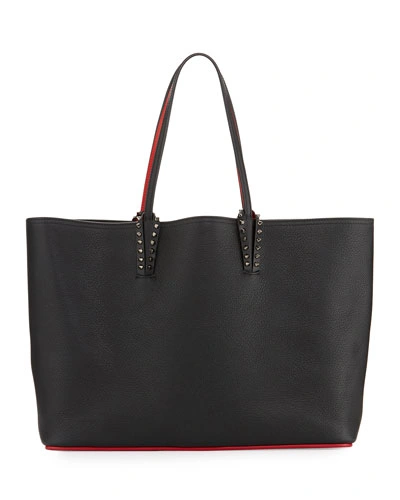 Christian Louboutin Large Cabata Empire Leather Tote Bag In Black