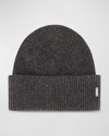 Gorski Ribbed Wool-blend Beanie In Dark Gray