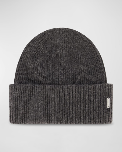 Gorski Ribbed Wool-blend Beanie In Dark Gray