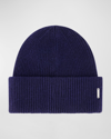 Gorski Ribbed Wool-blend Beanie In Navy