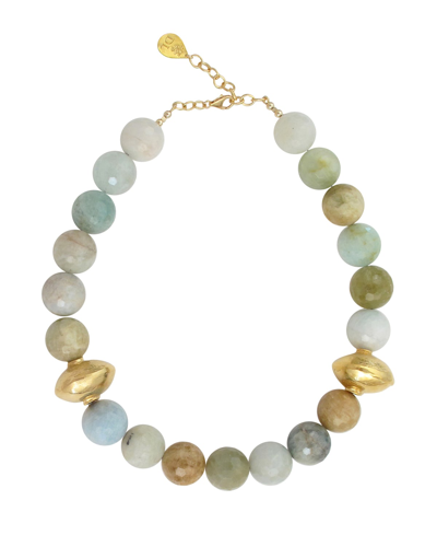 Devon Leigh Faceted Amazonite Necklace In Brown