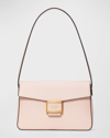 Kate Spade Katy Flap Leather Shoulder Bag In Mochi Pink