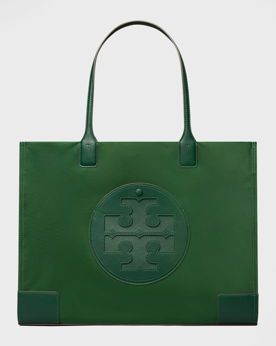 Tory Burch Ella Large Tote In Dark Foliage