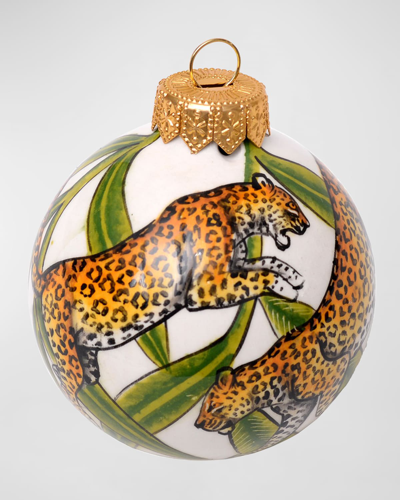 Ardmore Ceramic Art Leopard Christmas Ornament