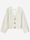 Remain Birger Christensen Off-white Karin Ribbed Knit Cardigan In Cream