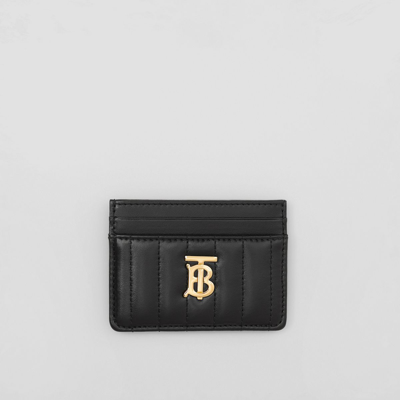Burberry Quilted Leather Lola Card Case In Black/light Gold