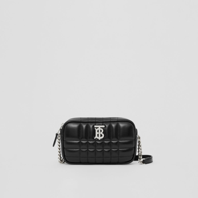 Burberry Quilted Leather Mini Lola Camera Bag In Black