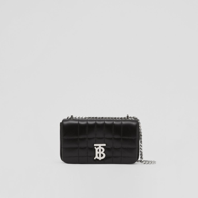 Burberry Quilted Leather Mini Lola Bag In Black